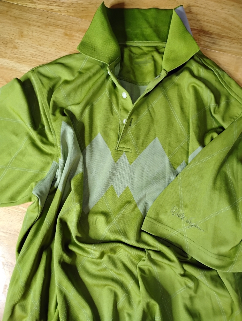 Walter Hagen Green Argyle Polo Shirt